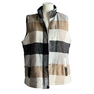 Altar'd State Women's Checkered Vest - Sherpa Lined Size Medium